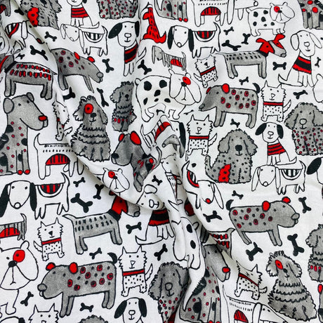 Pound A Metre Per Metre Per Metre High Quality Brushed Cotton - 45" Wide (Christmas Dog)