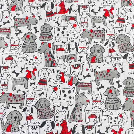 Pound A Metre Per Metre Per Metre High Quality Brushed Cotton - 45" Wide (Christmas Dog)