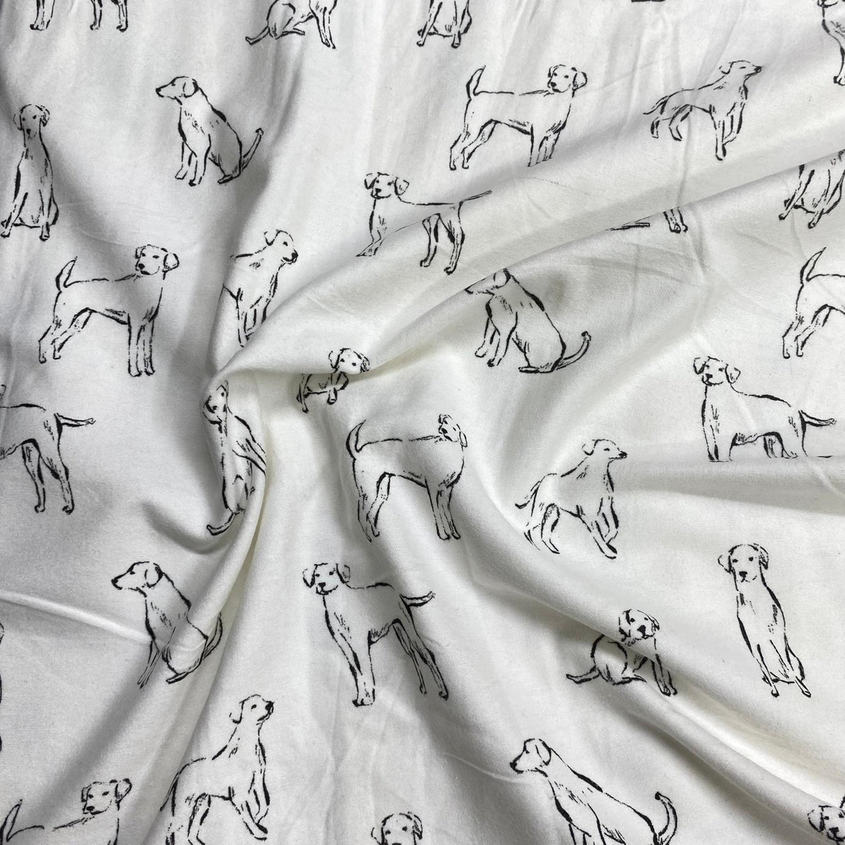 Pound A Metre Per Metres Per Metre High Quality Brushed Cotton - 45" Wide (Drawing Dog)