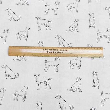Pound A Metre Per Metres Per Metre High Quality Brushed Cotton - 45" Wide (Drawing Dog)