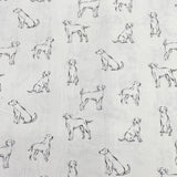 Pound A Metre Per Metres Per Metre High Quality Brushed Cotton - 45" Wide (Drawing Dog)