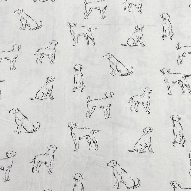 Pound A Metre Per Metres Per Metre High Quality Brushed Cotton - 45" Wide (Drawing Dog)