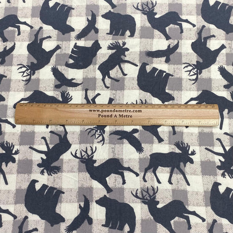 Pound A Metre Per Metre High Quality Brushed Cotton - 45" Wide (Moose & Bear)