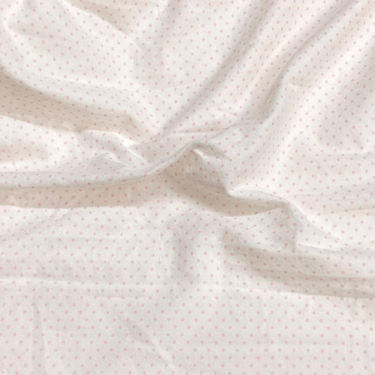 Pound A Metre Per Metre High Quality Brushed Cotton - 45" Wide (Pink Polka)