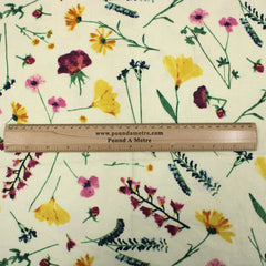Per Metre High Quality Joann Brushed Cotton - 45" Wide (Floral) - Pound A Metre