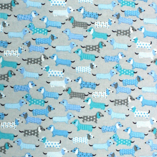Per Metre High Quality Joann Brushed Cotton - 45" Wide (Sausage Dogs) - Pound A Metre