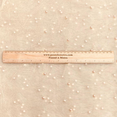 Pound A Metre Per Metre Luxurious Beads On Mesh - 55" wide (Beige)