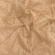 Pound A Metre Per Metre Luxurious Beads On Mesh - 55" wide (Brown)
