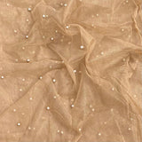 Pound A Metre Per Metre Luxurious Beads On Mesh - 55" wide (Brown)