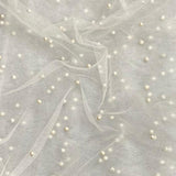 Pound A Metre Per Metre Luxurious Beads On Mesh - 55" wide (Ivory)