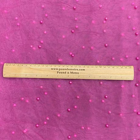 Pound A Metre Per Metre Luxurious Beads On Mesh - 55" wide (Pink)