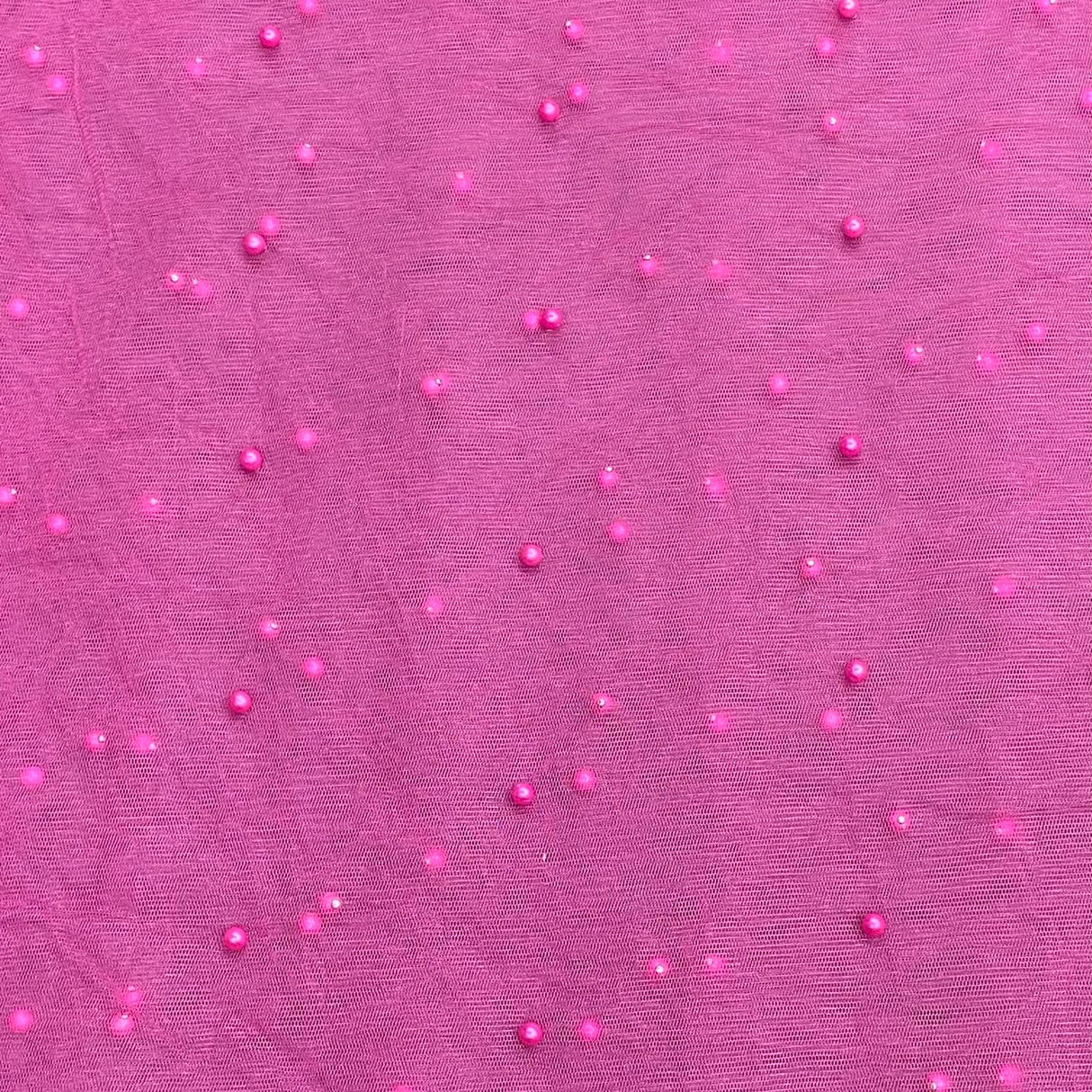 Pound A Metre Per Metre Luxurious Beads On Mesh - 55" wide (Pink)