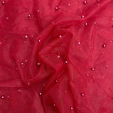 Pound A Metre Per Metre Luxurious Beads On Mesh - 55" wide (Red)
