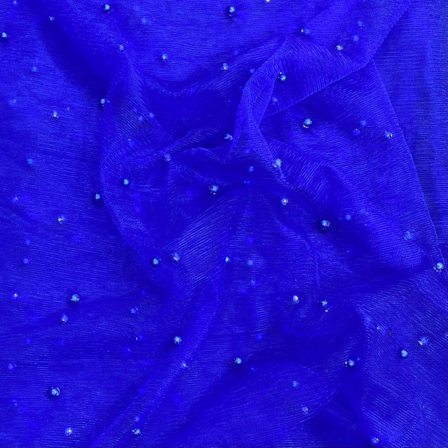 Pound A Metre Per Metre Luxurious Beads On Mesh - 55" wide (Royal)