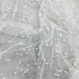 Pound A Metre Per Metre Luxurious Beads On Mesh - 55" wide (White)
