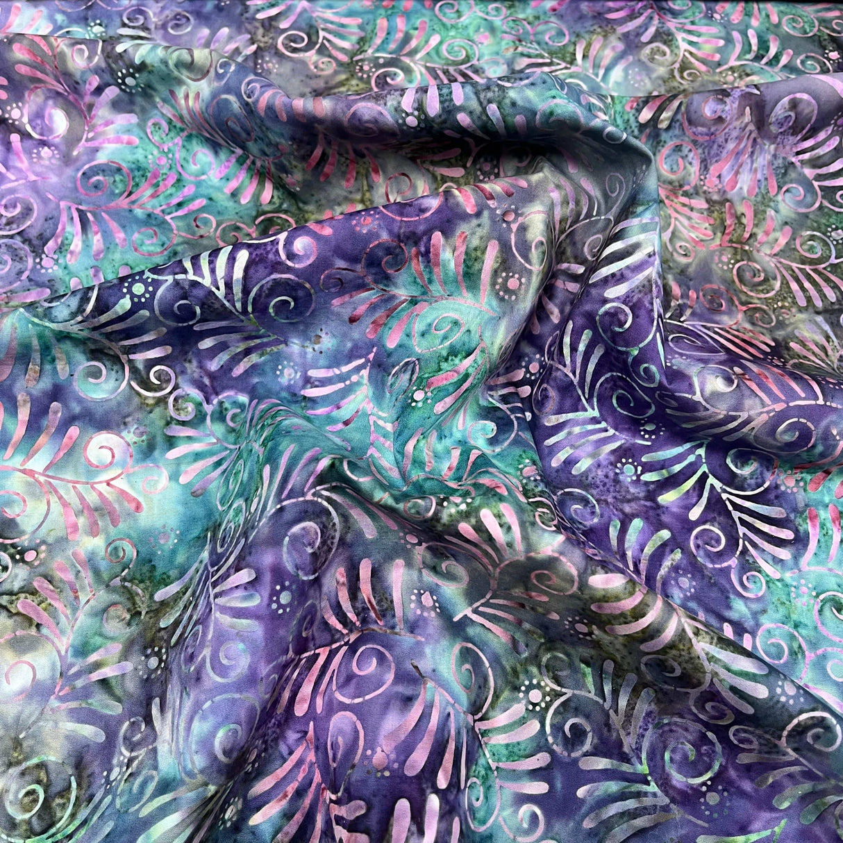 Pound A Metre Per Metre Luxurious Quality 100% Indian Cotton Batik - 45" Wide (Aqua)