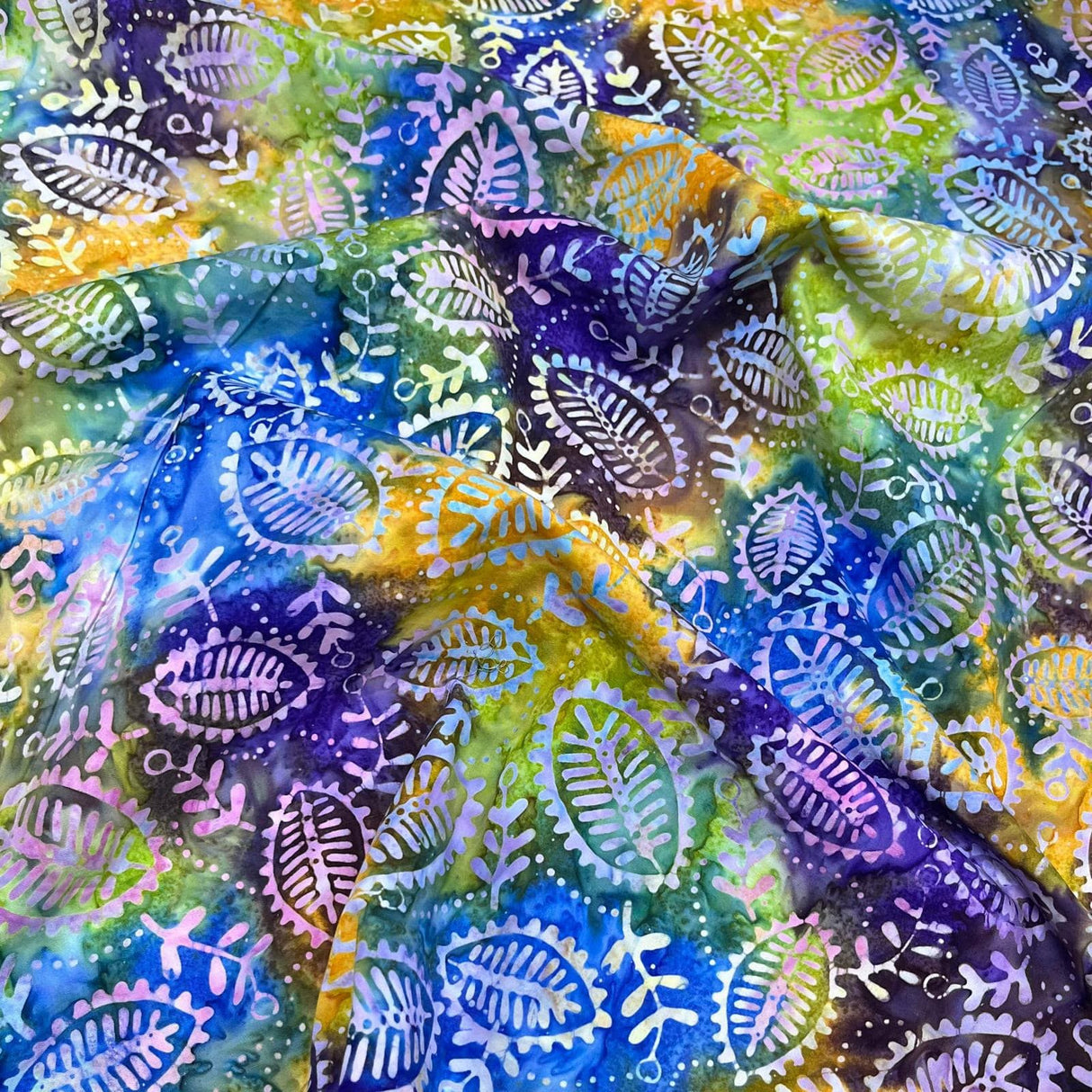 Pound A Metre Per Metre Luxurious Quality 100% Indian Cotton Batik - 45" Wide (Leaf)