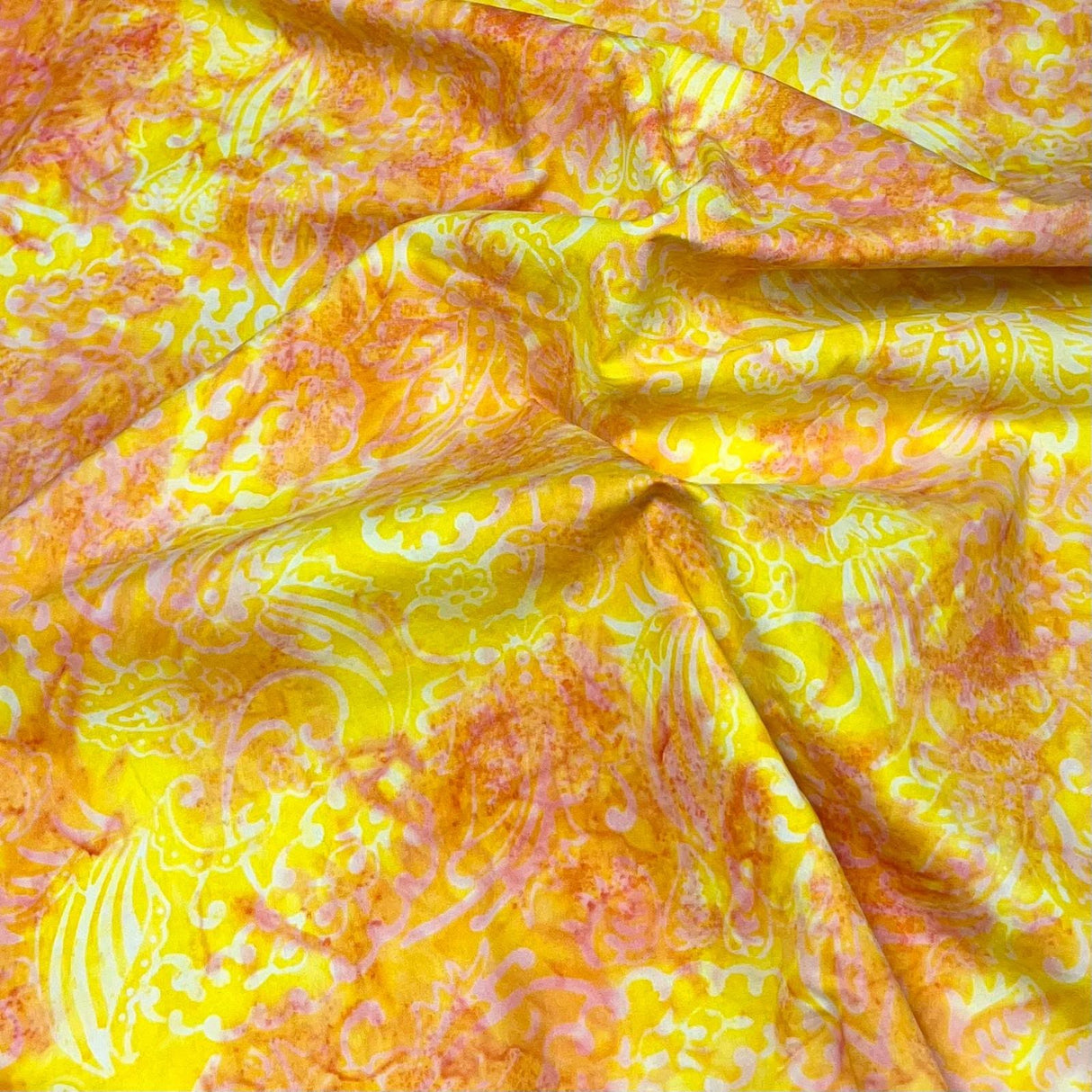 Pound A Metre Per Metre Luxurious Quality 100% Indian Cotton Batik - 45" Wide (Sun)