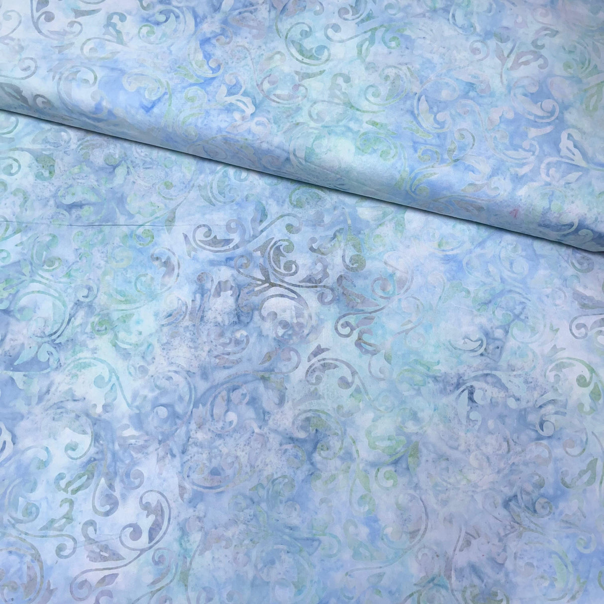 Pound A Metre Per Metre Luxurious Quality 100% Indian Cotton Batik - 45" Wide (Water)