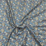 Pound A Metre Per Metre Luxury Dressmaking 100% Cotton Lawn- 60" (Blue Flowers)
