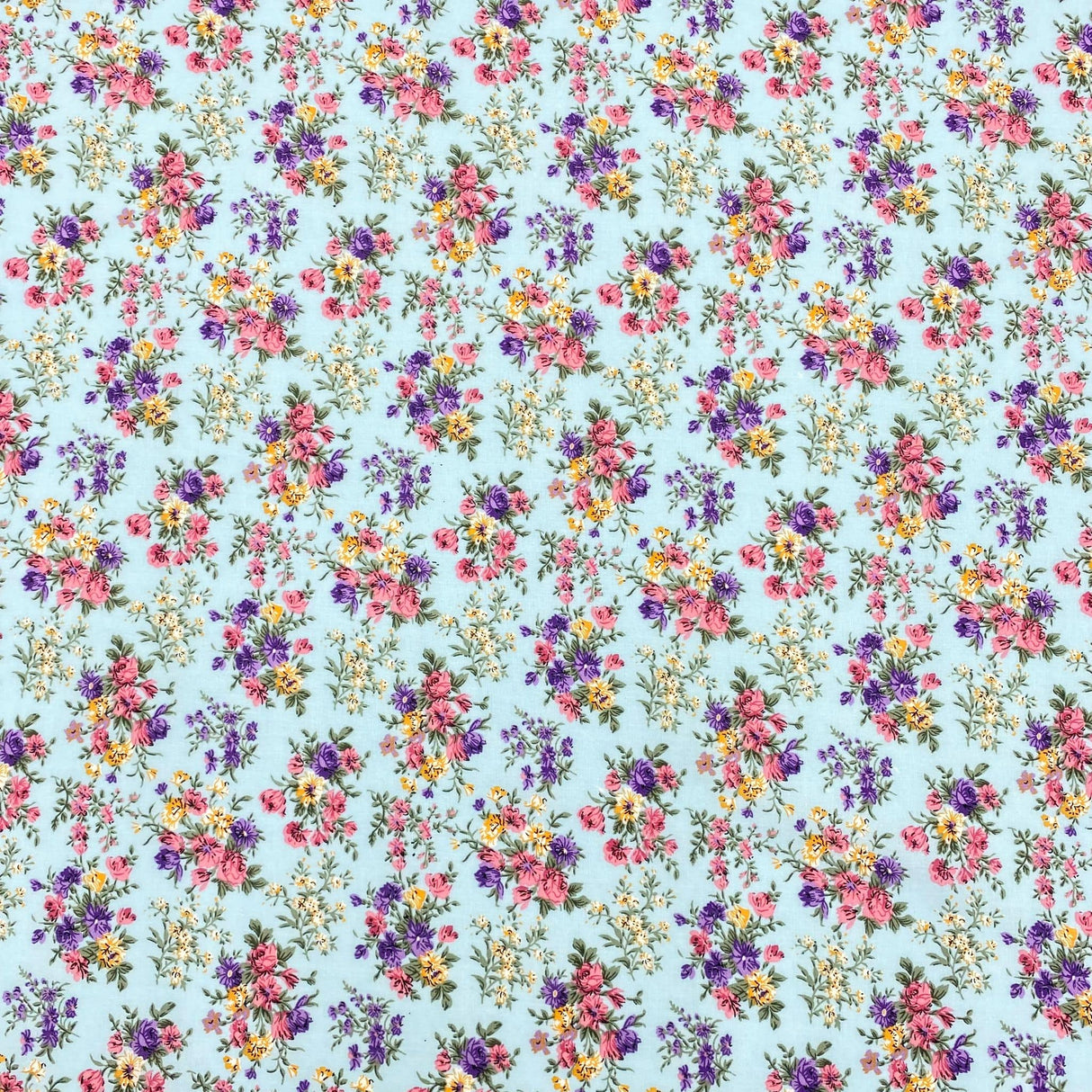 Pound A Metre Per Metre Luxury Dressmaking 100% Cotton Lawn- 60" (Bouquet)