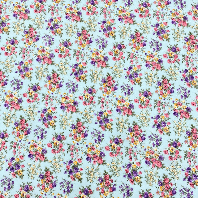 Pound A Metre Per Metre Luxury Dressmaking 100% Cotton Lawn- 60" (Bouquet)