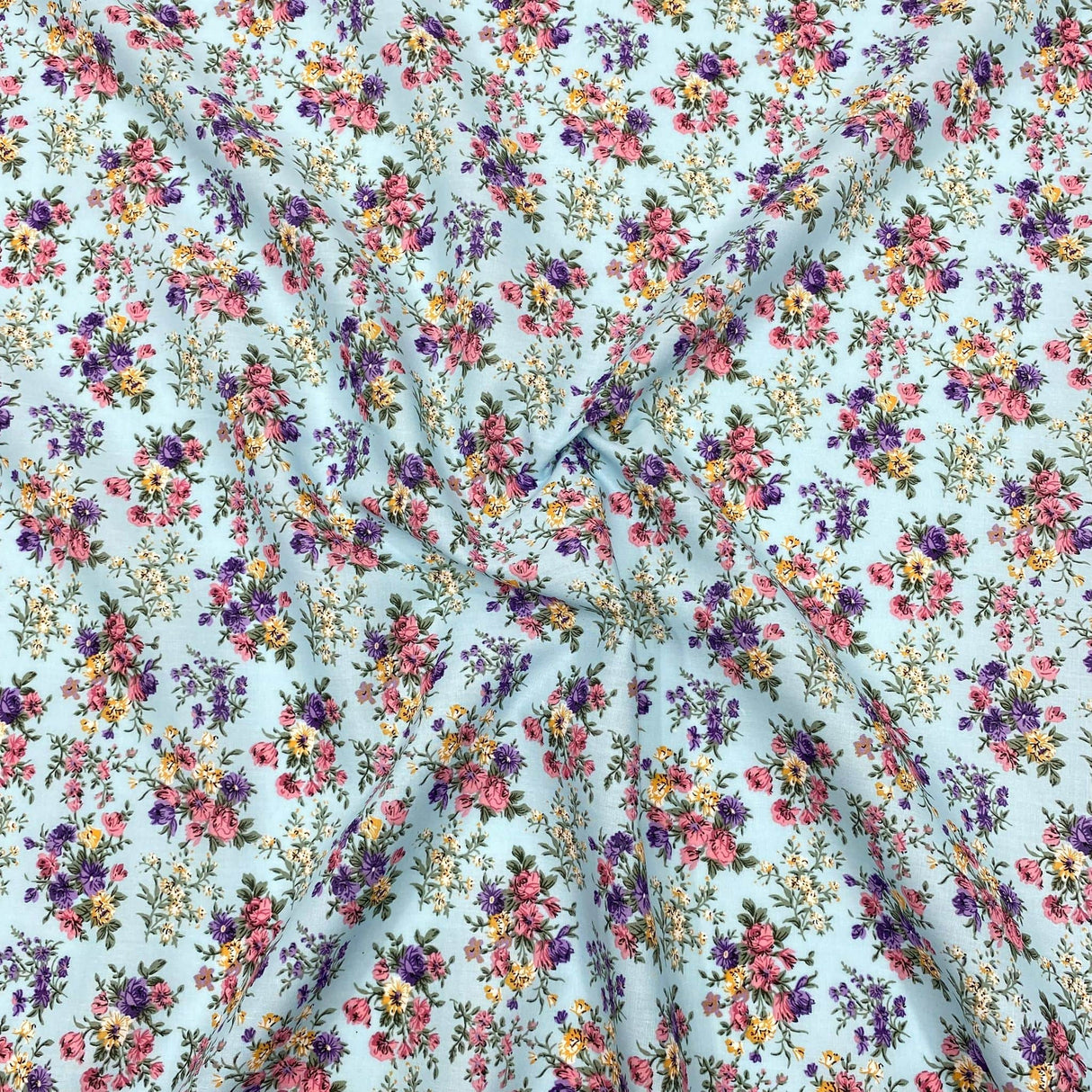 Pound A Metre Per Metre Luxury Dressmaking 100% Cotton Lawn- 60" (Bouquet)