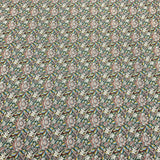 Pound A Metre Per Metre Luxury Dressmaking 100% Cotton Lawn- 60" (Green Flowers)