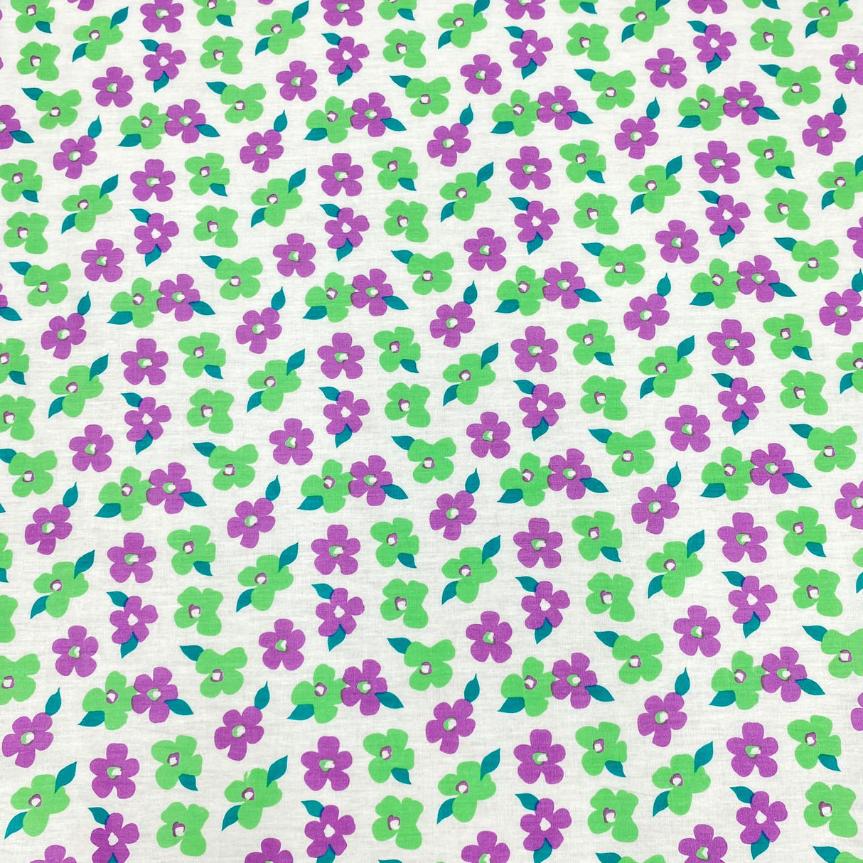 Pound A Metre Per Metre Luxury Dressmaking 100% Cotton Lawn- 60" (Green & Purple)