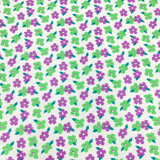 Pound A Metre Per Metre Luxury Dressmaking 100% Cotton Lawn- 60" (Green & Purple)