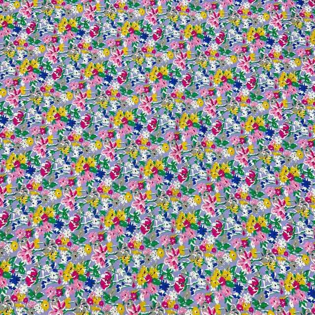 Pound A Metre Per Metre Luxury Dressmaking 100% Cotton Lawn- 60" (Lilac Floral)