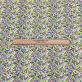 Pound A Metre Per Metre Luxury Dressmaking 100% Cotton Lawn- 60" (Lime Flowers)