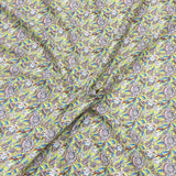 Pound A Metre Per Metre Luxury Dressmaking 100% Cotton Lawn- 60" (Lime Flowers)