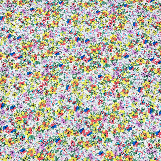 Pound A Metre Per Metre Luxury Dressmaking 100% Cotton Lawn- 60" (Multi Colour Floral)