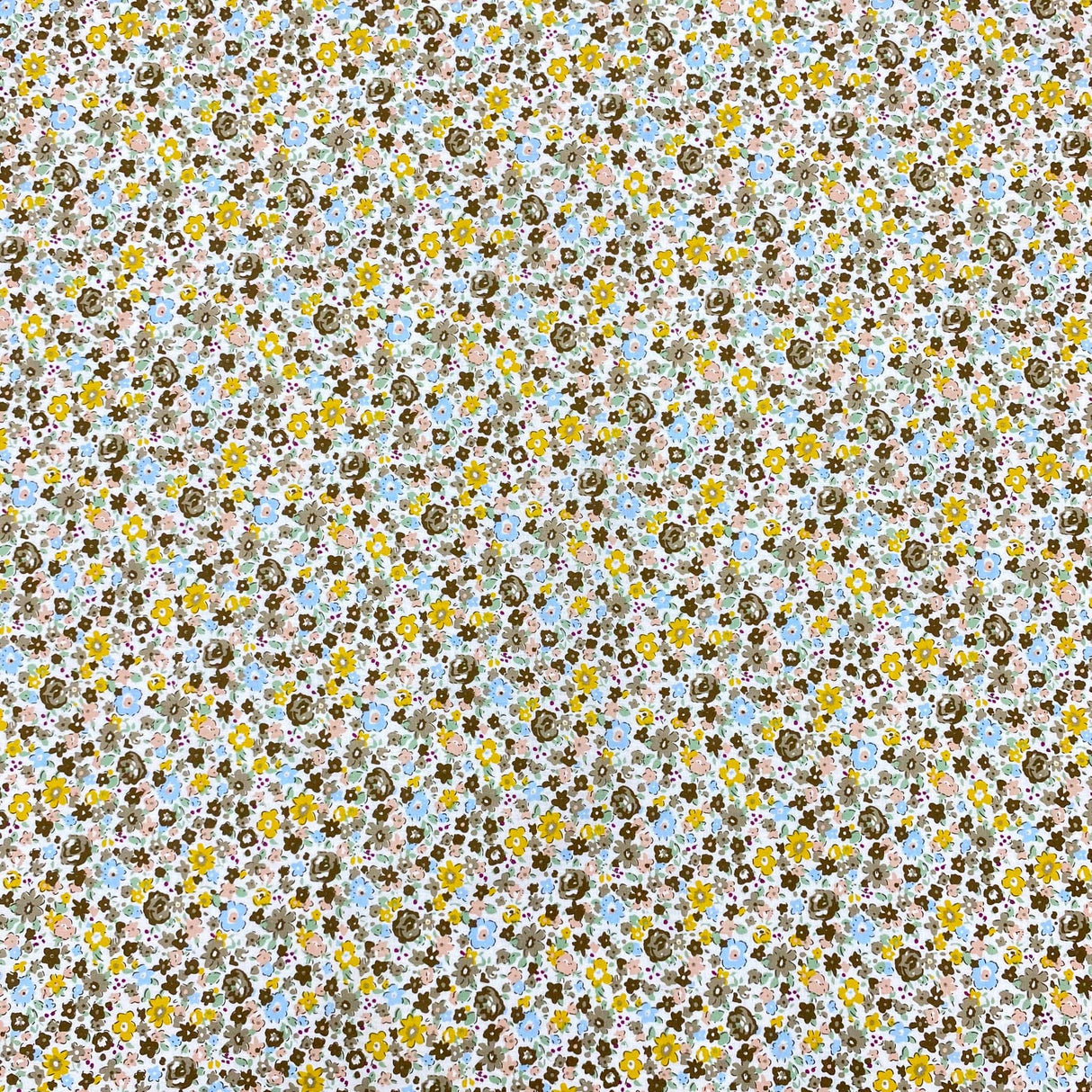 Pound A Metre Per Metre Luxury Dressmaking 100% Cotton Lawn- 60" (Multi Flowers)