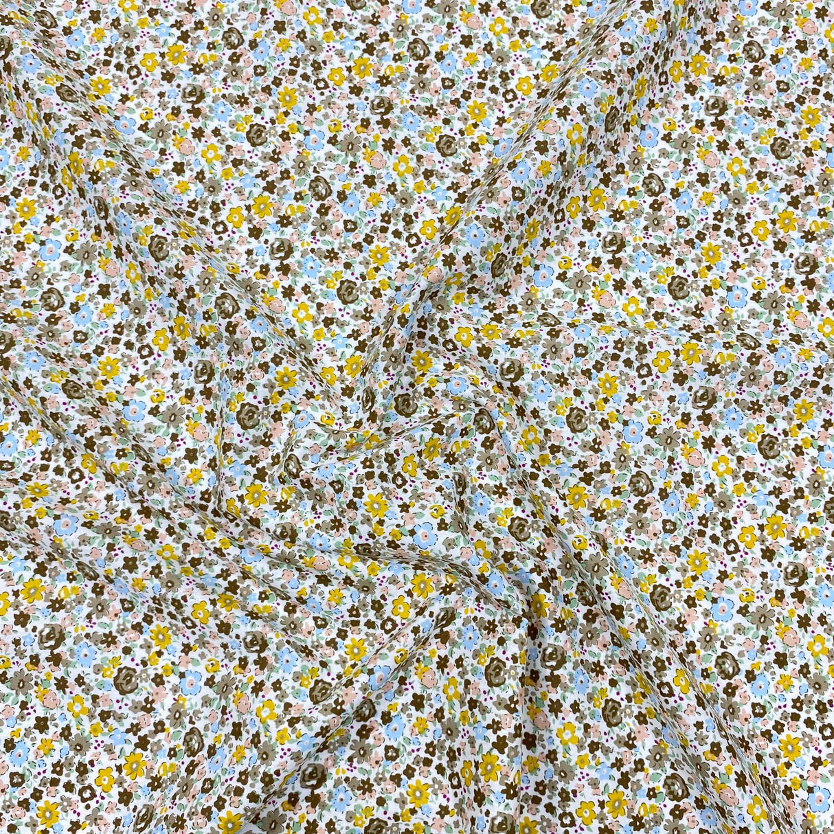Pound A Metre Per Metre Luxury Dressmaking 100% Cotton Lawn- 60" (Multi Flowers)