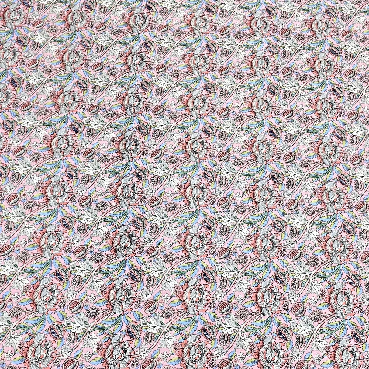 Pound A Metre Per Metre Luxury Dressmaking 100% Cotton Lawn- 60" (Pink Flowers)