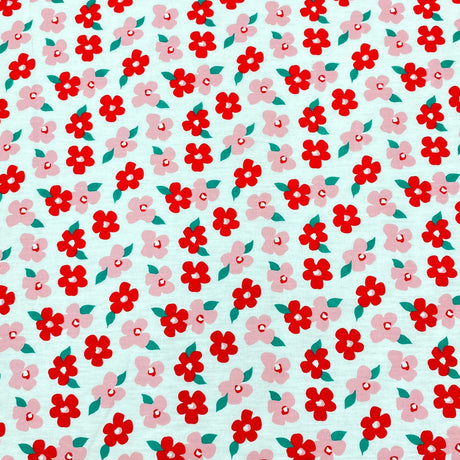 Pound A Metre Per Metre Luxury Dressmaking 100% Cotton Lawn- 60" (Pink & Red)