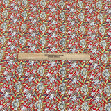 Pound A Metre Per Metre Luxury Dressmaking 100% Cotton Lawn- 60" (Red Flowers)