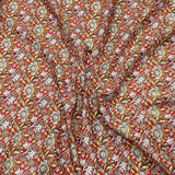 Pound A Metre Per Metre Luxury Dressmaking 100% Cotton Lawn- 60" (Red Flowers)