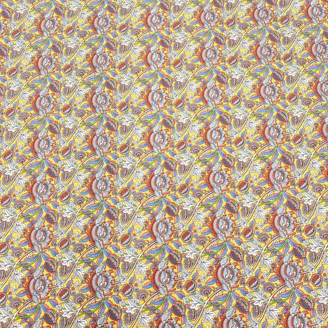 Pound A Metre Per Metre Luxury Dressmaking 100% Cotton Lawn- 60" (Yellow Flowers)