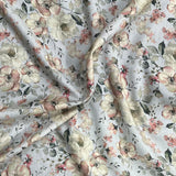 Pound A Metre Per Metre Luxury Dressmaking 100% Digital Printed Cotton Lawn- 55" (Autumn Floral)