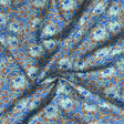 Pound A Metre Per Metre Luxury Dressmaking 100% Digital Printed Cotton Lawn- 55" (Blue)