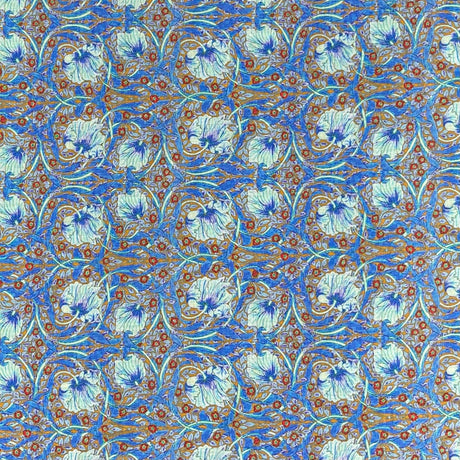 Pound A Metre Per Metre Luxury Dressmaking 100% Digital Printed Cotton Lawn- 55" (Blue)
