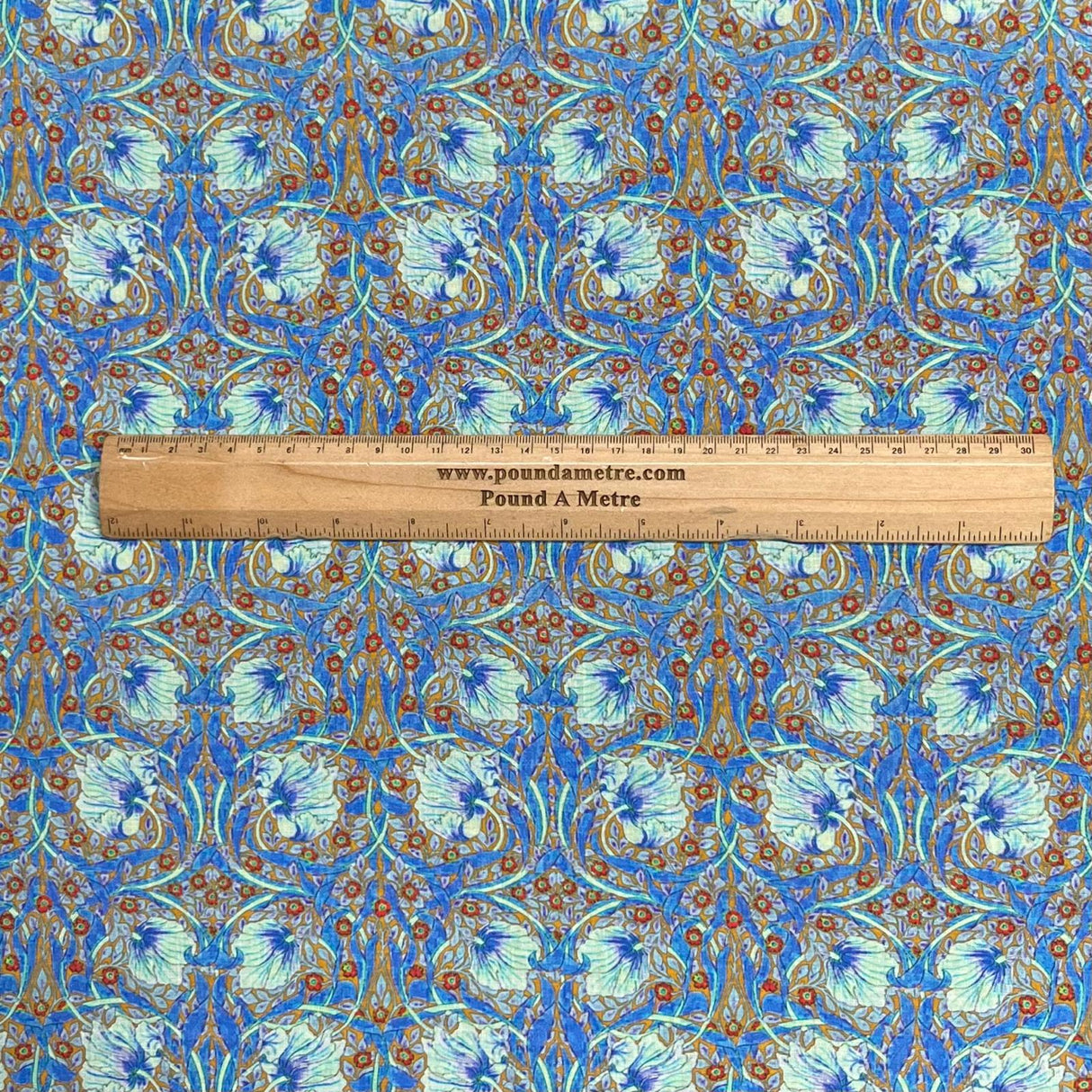 Pound A Metre Per Metre Luxury Dressmaking 100% Digital Printed Cotton Lawn- 55" (Blue)