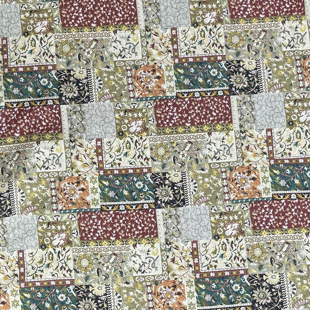 Pound A Metre Per Metre Luxury Dressmaking 100% Digital Printed Cotton Lawn- 55" (Bricks)