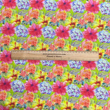 Pound A Metre Per Metre Luxury Dressmaking 100% Digital Printed Cotton Lawn- 55" (Bright Garden)