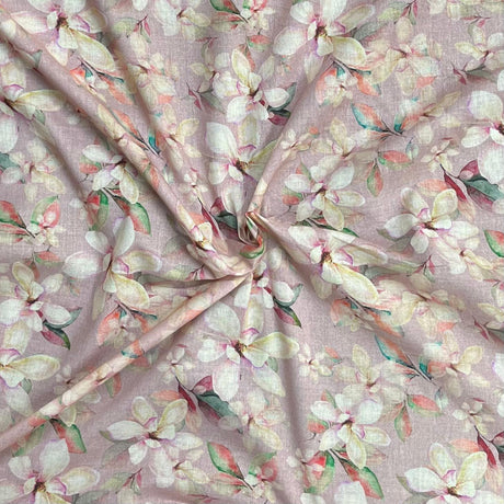Pound A Metre Per Metre Luxury Dressmaking 100% Digital Printed Cotton Lawn- 55" (Daisy)