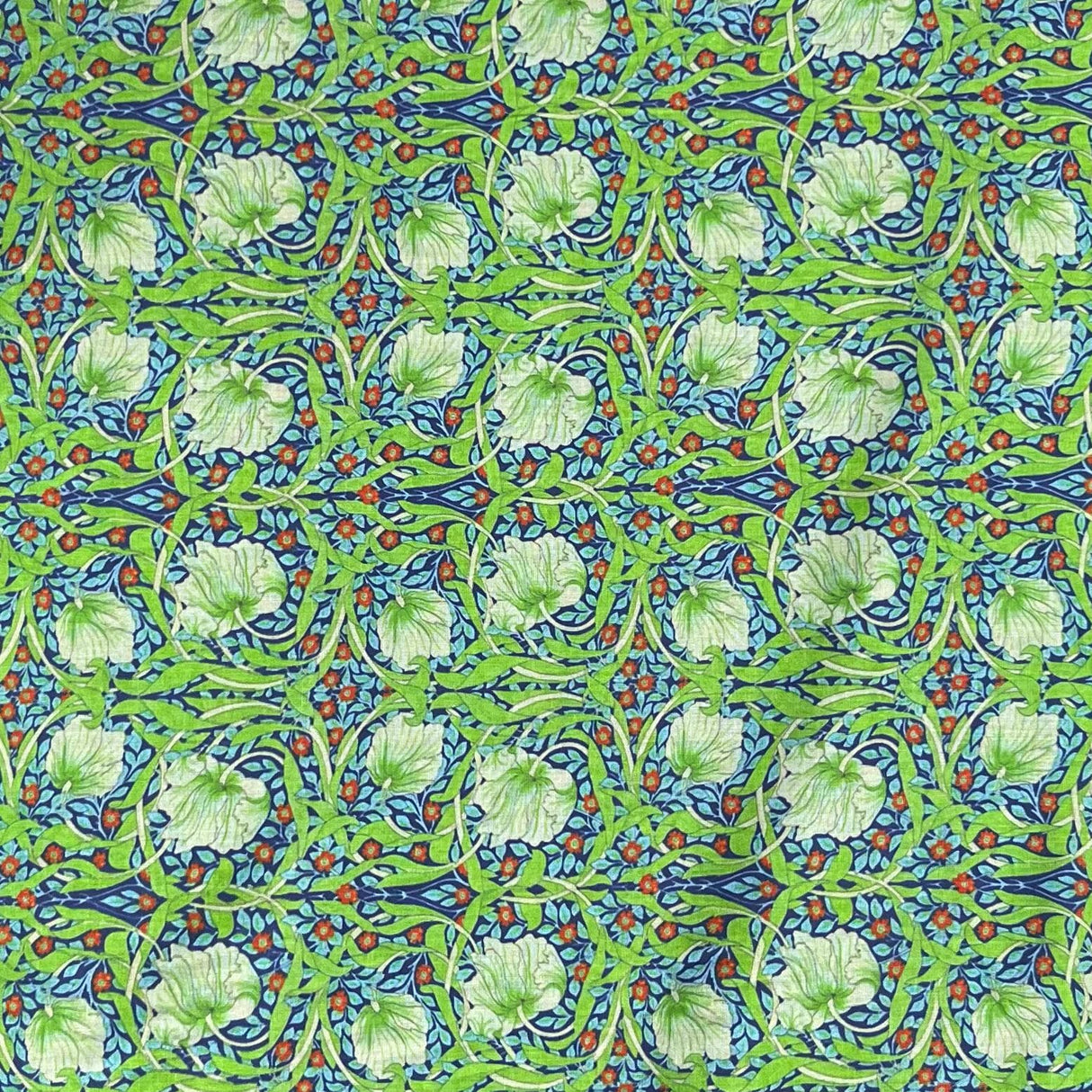 Pound A Metre Per Metre Luxury Dressmaking 100% Digital Printed Cotton Lawn- 55" (Grass)