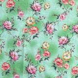 Pound A Metre Per Metre Luxury Dressmaking 100% Digital Printed Cotton Lawn- 55" (Light Green)